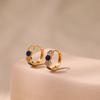 K Gold Plated Copper Zircon Inlaid Enamel Delicate Hoop Earrings For Women