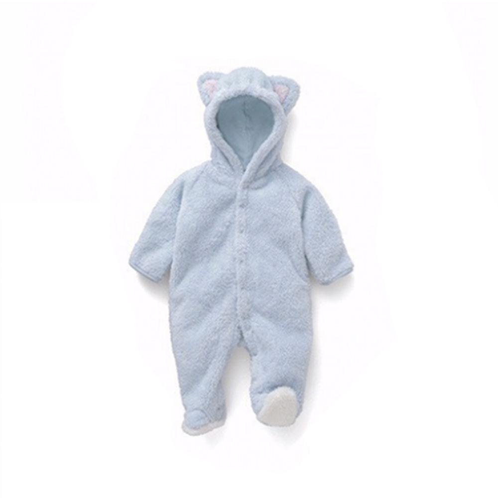 Newborn Baby Boys Girls Rabbit 3D Ear Tail Hoodie Romper Zipper Jumpsuit Outfit