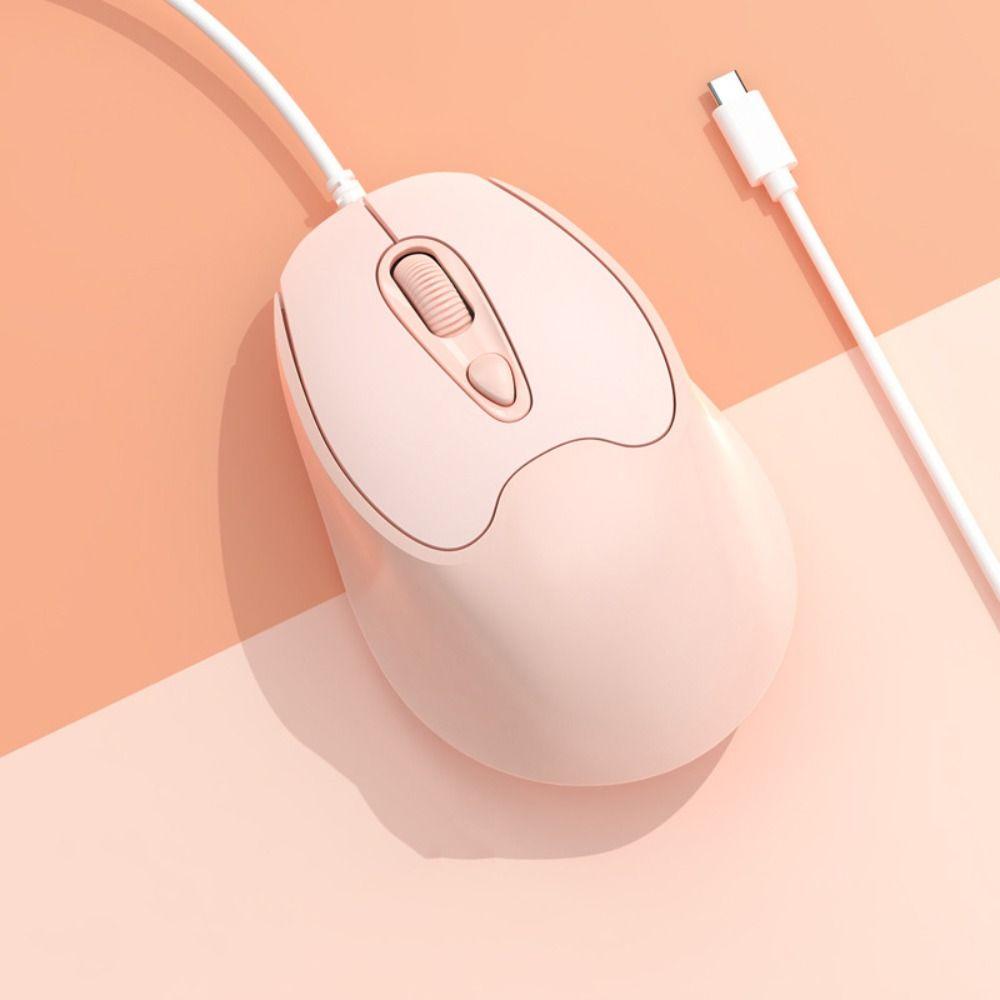 USB Wired Mute Mouse Type C USB Cable Ergonomic Mice Type C Wired Mouse Desktop Notebook