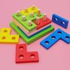 Lstymy Montessori Wooden Tetris Shape Sorter Building Blocks