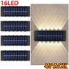 14/16 LED Solar Wall Lamp 1200mAh Outdoor Waterproof Up and Down Solar Lighting Light for Garden Fen Decoration Sunlight Light