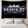 Kings Basketball Team Logo Schnelltrocknendes Wandteppich zum Aufhängen für Schlafzimmer, Wohnzimmer, Spielzimmer, Dekorations-Kunstzimmer Wandteppich Feiertags- und Geburtstagsgeschenke