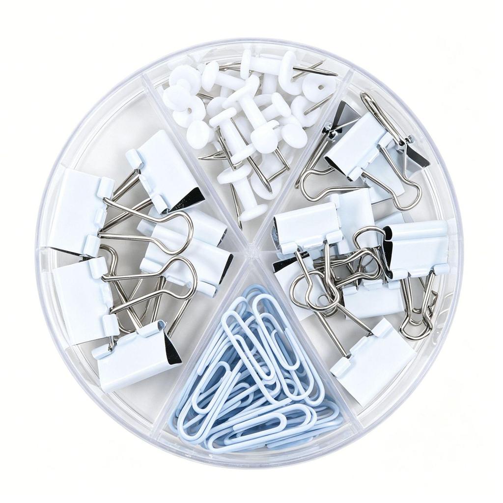 Macaron Multi-Functional Clip & Pushpin Set: Large/Small Tail Clips, 4-Grid Design