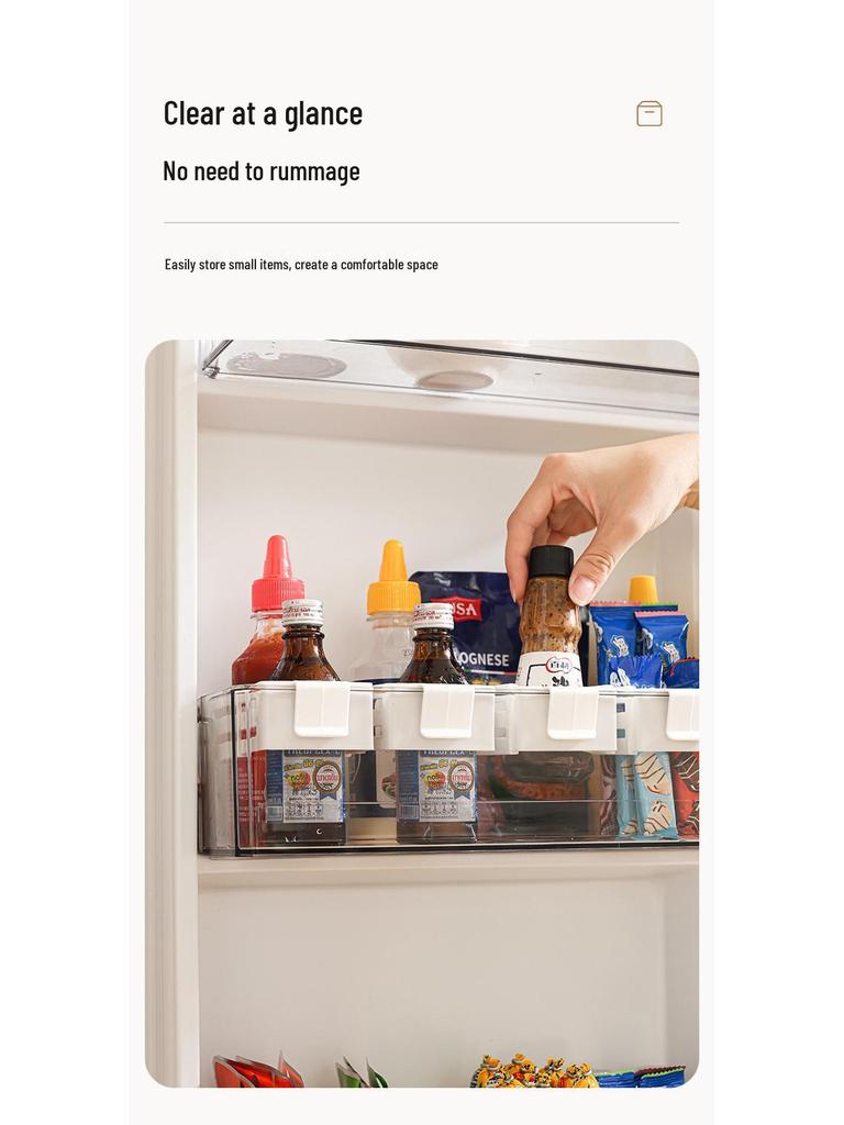 Retractable Fridge Door Organizer: Multi-Use Seasoning Divider & Anti-Tip Shelf