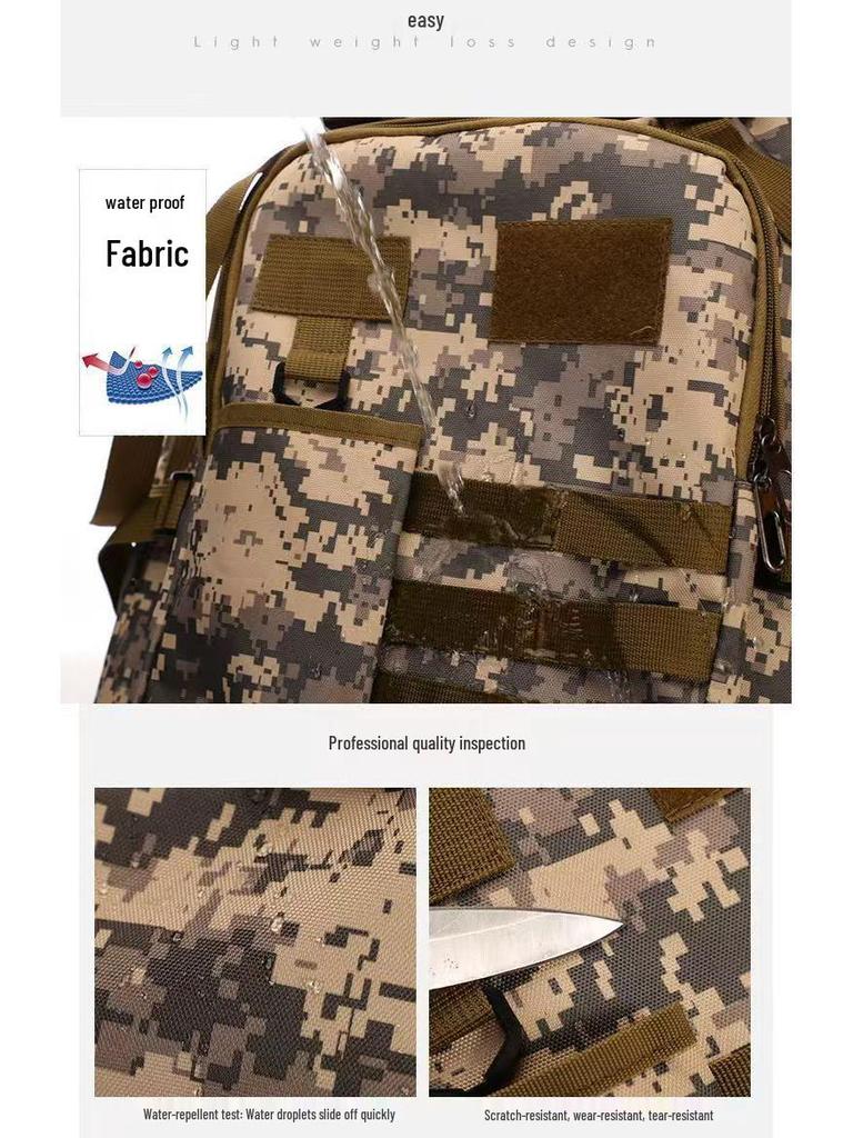 80L Waterproof Camouflage Hiking Backpack - Outdoor Tactical Gear for Men's Camping and Travel