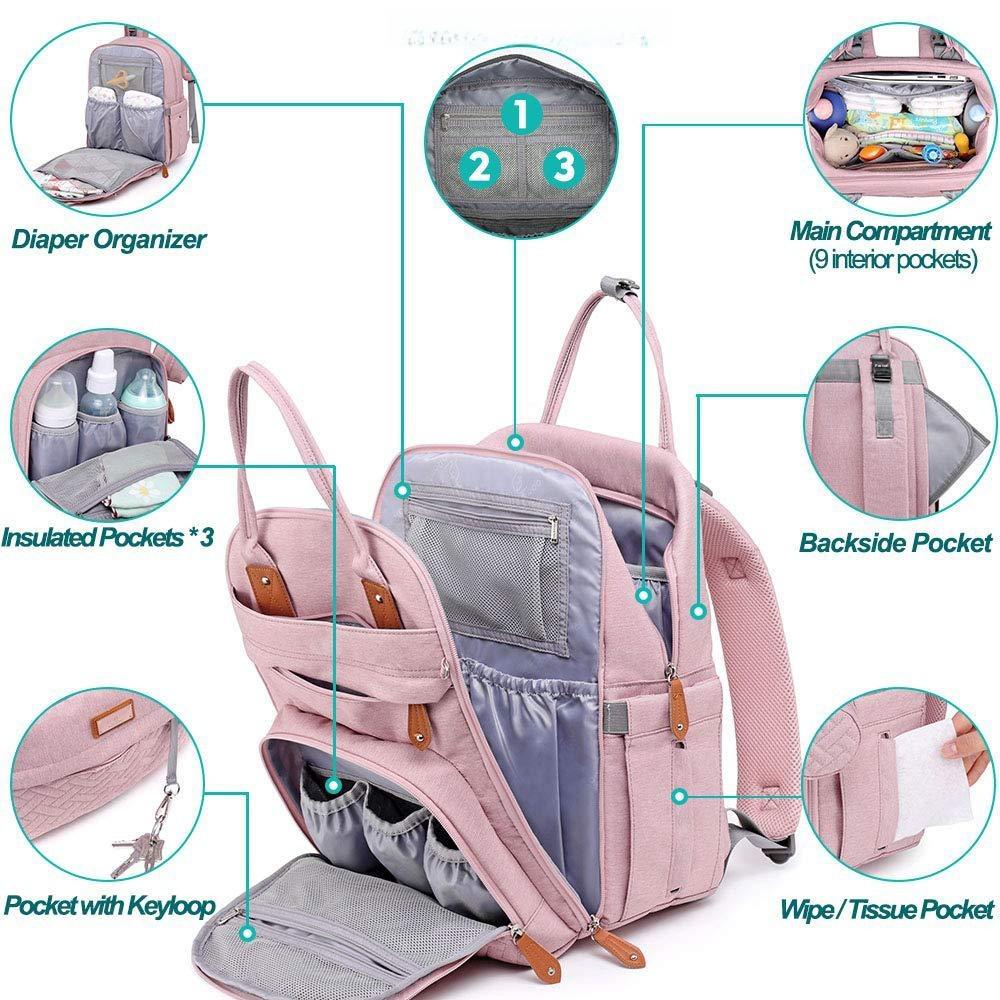 Foldable Waterproof Mommy Backpack with Bed - Multifunctional Large Capacity for Mother and Baby.