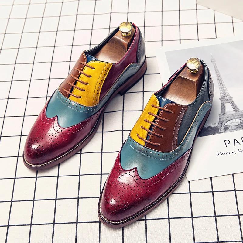 FashionLuxury Brand Loafers Mens Shoes Fashion Casual Thick Bottom Business Man Oxford Shoes Men Contrast Color Wedding Shoes for Men