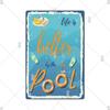 Tin Sign Pool Funny Rules Vintage Plaque Welcome Warning No Swimming Instruction Metal Sign For Home Pool Store Club Wall Decor