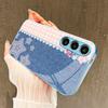 Pink and blue stars PhoneCase for Samsung Galaxy S26 S25 S24 S23 S22 FE Ultra Plus Built-in glass feel bare machine Men women