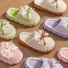 Bow cotton slippers autumn and winter warm and non-slip indoor home 2025 new thick-soled Mao Mao cotton shoes