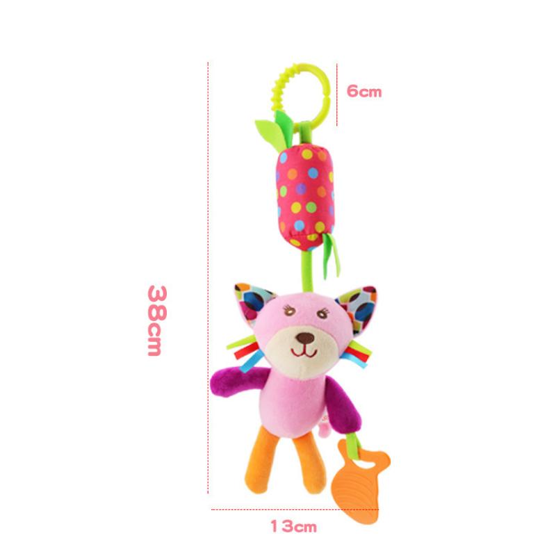Baby Hanging Rattle Toys Cute Teether Toy Soft Stuffed Hand Grip Baby Toys Shaker Crinkle Squeaky Sensory Toys For Born Gift