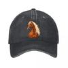 Golden Chestnut Horse Flowing Unisexe P New Vintage Washed Cotton Baseball Cap Sun Hats