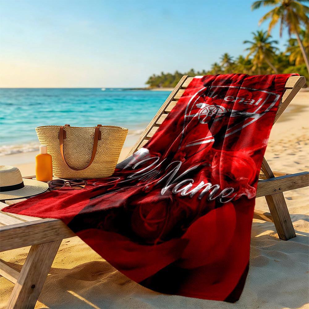 Arsenal F.c. Personalized Name Beach Towel Quick-Dry Soft Microfiber Suitable for Sports Travel Swimming Yoga Bathroom Beach And Pool