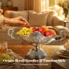 Fruit Bowl with Handles Embossed Pedestal Stylish for Dining Table
