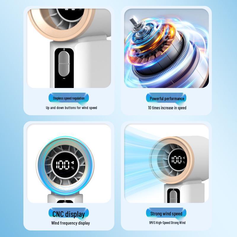 2025 Turbo Mini Handheld Cooling Fan with 100-Speed Stepless Adjustment