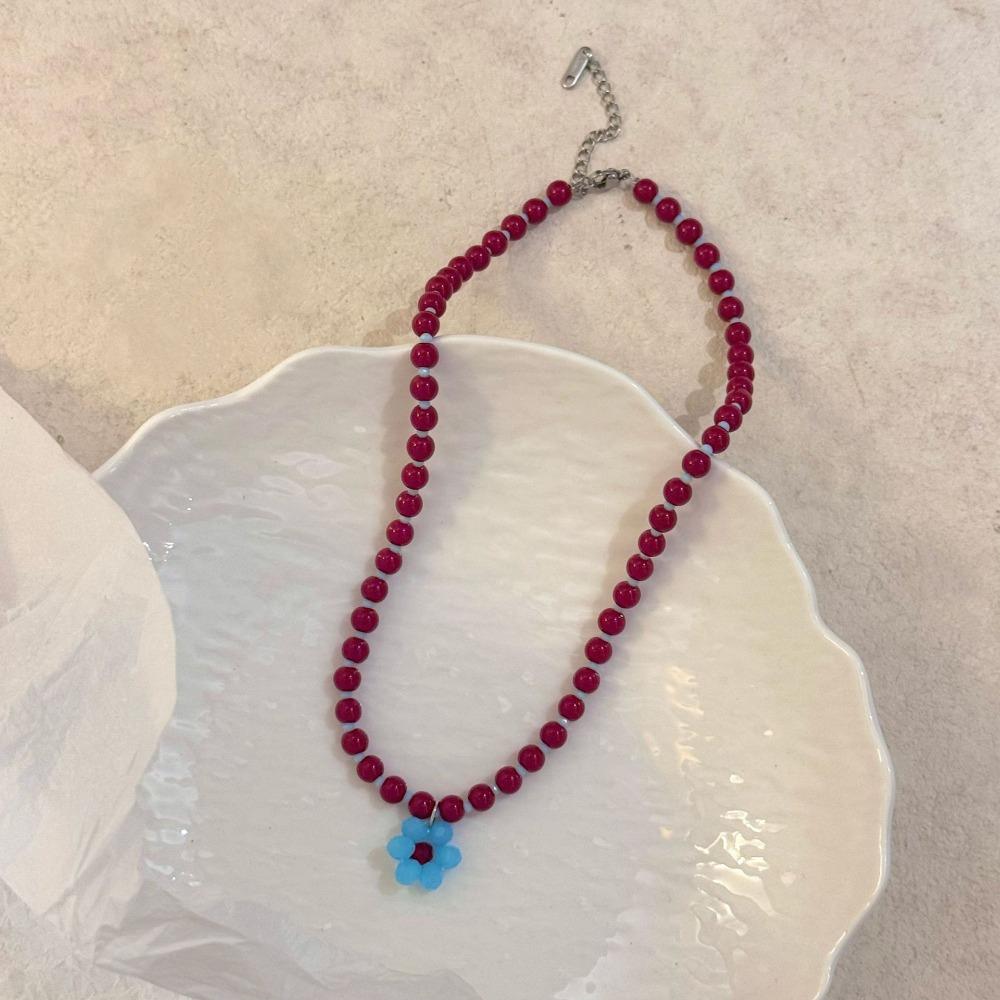 Daisy Flowers Bohemian Choker Jewelry Gift Clavicle Necklace Flowers Beaded Necklace  Fashion