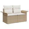 VidaXL Ensemble Salle à Manger Jardin 8 Pièces avec Coussins Beige Rattan Acacia 3349364