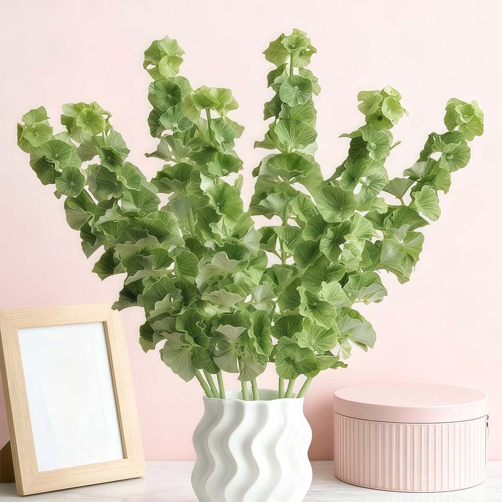 3PCS Simulated Shell Leaf Artificial Flower Bell Grass Flower Bells of Ireland Arrangement Home Office Arrangements Indoor Outdoor Decoration
