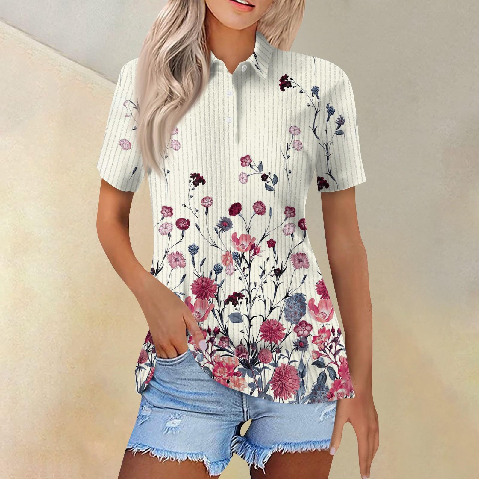 

Женская модная повседневная рубашка с короткими рукавами и принтом с лацканами, женские топы на пуговицах M бежевый