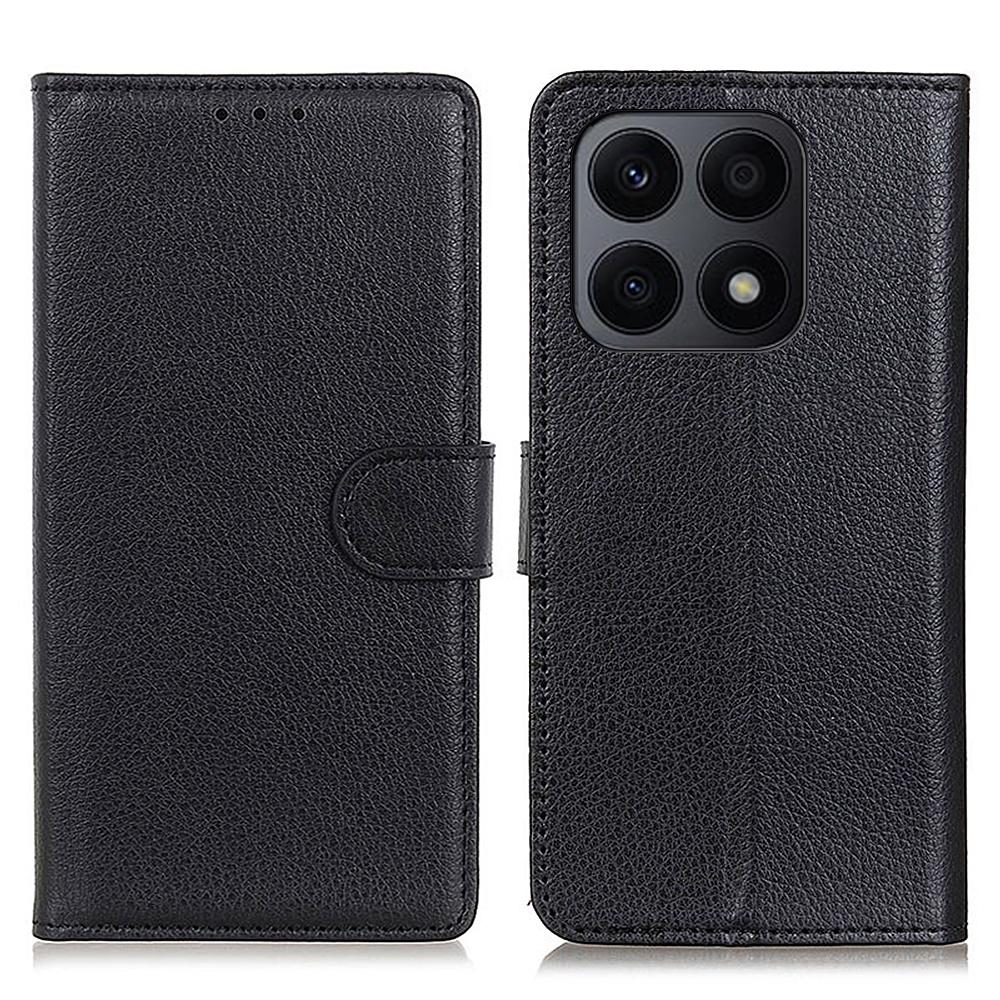 For Honor X8a 4G Classic Litchi Texture Leather Flip Phone Case Stand Wallet Function Cell Phone Cover