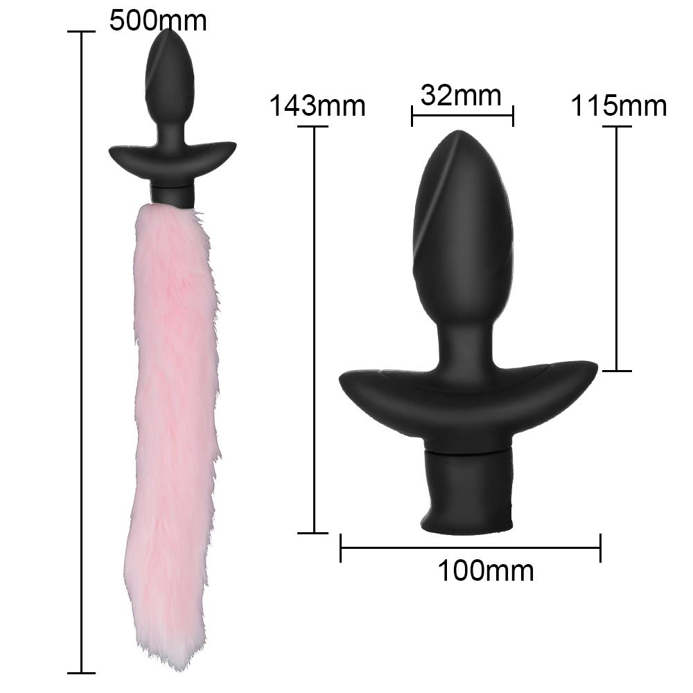 10 Frequency Fox Tail Anal Plug Vibrator Remote Control Adult Game Cosplay Vibrating Butt Plug Sex Toys for Couples Anus Dilator
