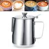 Mit Deckel Milchschaumbecher Edelstahl Latte Art Tasse Dampfkännchen Dampfkännchen Kaffee für Zuhause