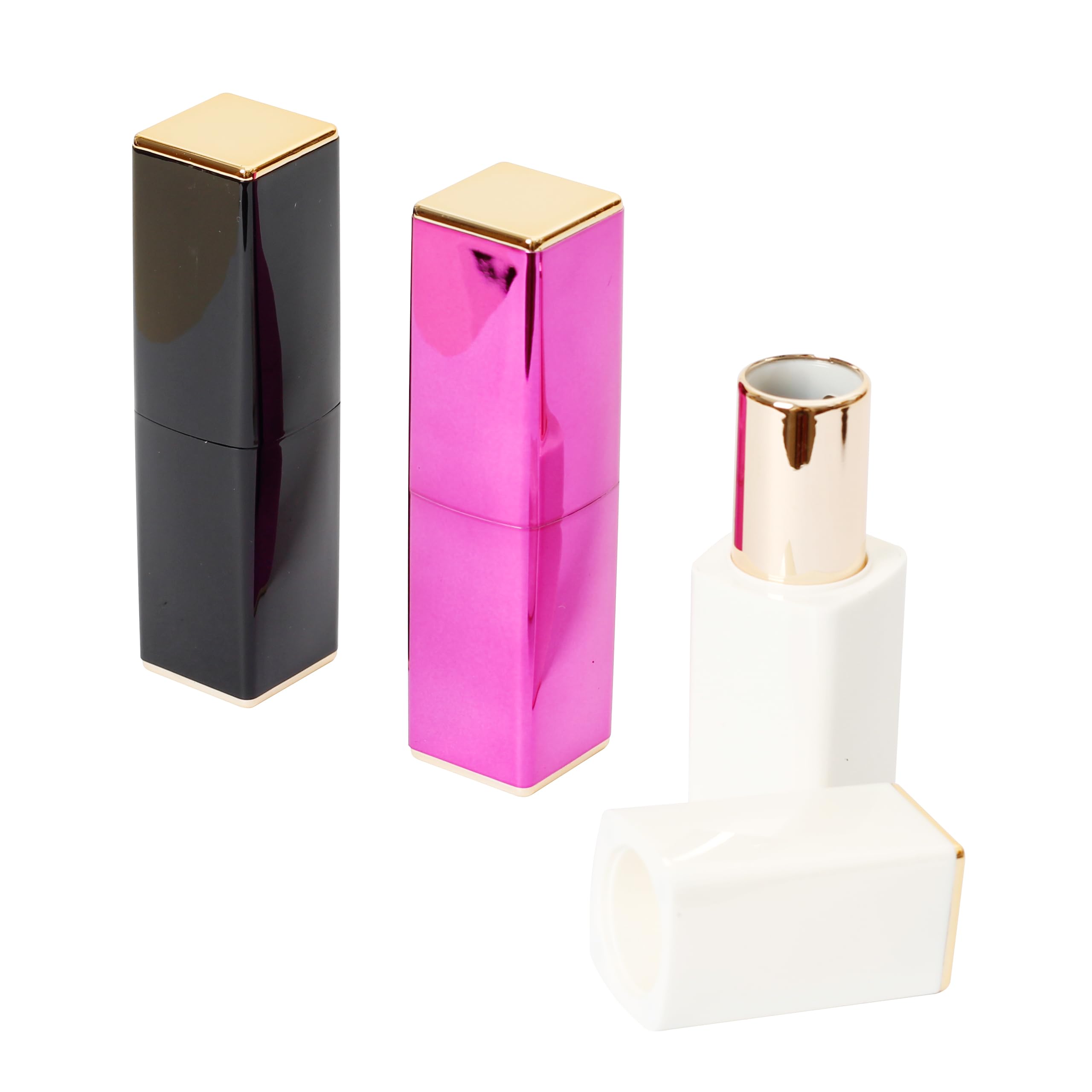Lip Balm Case, Set of 3, 3 Colors, Lipstick Tube, Lip Balm Tube, Lip Container, DIY, Refillable, Empty Bottle, Cosmetic Container [Product]