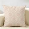 Embossed Geometric Damask Cushion Cover Durable Hypoallergenic Organic Linen Short Pillow Cover Washable