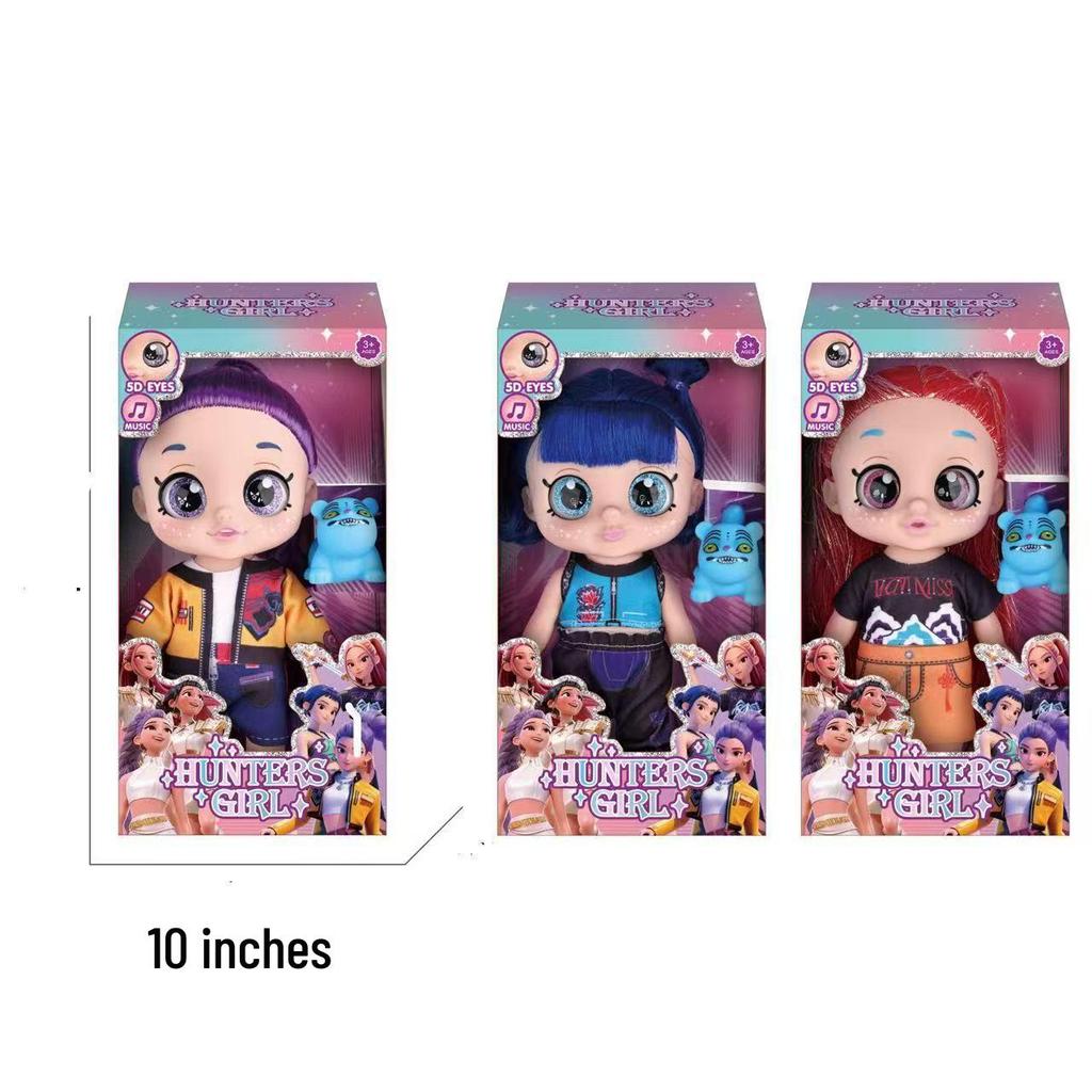 10-13 Inch 5-joint 5D-eyed K-POP Demon Hunter Music Theme Blue Tiger Plush Doll