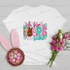Oh for Peeps Sake Easter Tshirts Cute Bunny Leopard Print Crew Neck Tshirt Cartoon Rabbit Womens Easter Day Classic Tops Tees