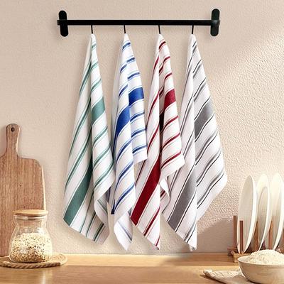 Striped Yarn-Dyed Kitchen Towel Set: Tea Towel & Dishcloth Combo