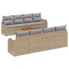 VidaXL Ensemble de Canapés de Jardin 9 Pièces avec Coussins Beige Rotin Poly Acacia 3347427