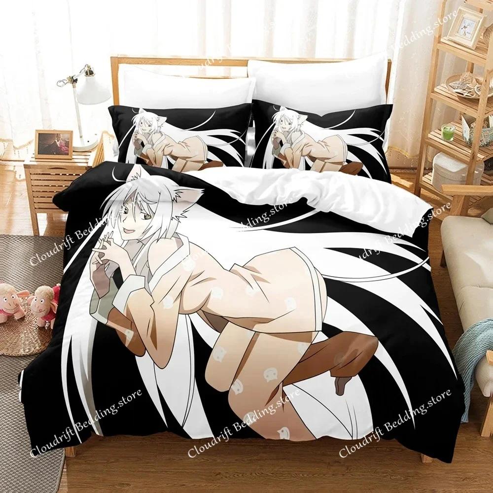 Neues 3D-Druck Monogatari Serie Bettwäsche-Set Anime Araragi Koyomi Bettbezug Doppel Einzel Voll Queen King Erwachsener Kinder Steppdeckenbezug02