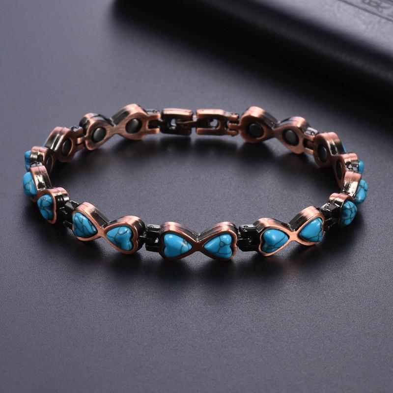 Adjustable Magnetic Therapy Bracelet Women Men Alloy Geometric Design Vintage Style Copper Tone Fashion OL Jewelry