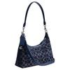 Coach Juliet 28 Klassisches Logo Reißverschluss Stoff Handtasche Umhängetasche Schultertasche Groß Damen Dunkelblau Gemischte Farbe