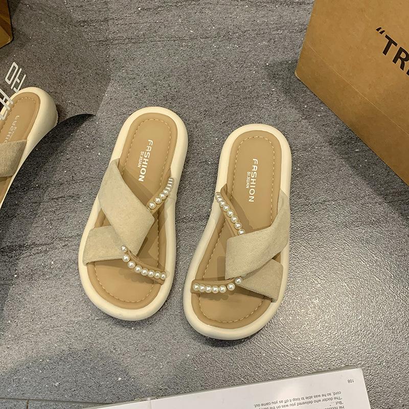 National Style Slippers Women's Summer Wear Super Fire Thick Bottom 2025 New Fashion Beautiful Not Tired Feet with Skirt Cool Slippers