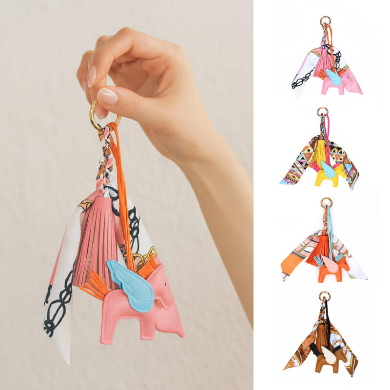 Kanna Bag Keyring Scarf Strap Key Holder Keychain J300 orange