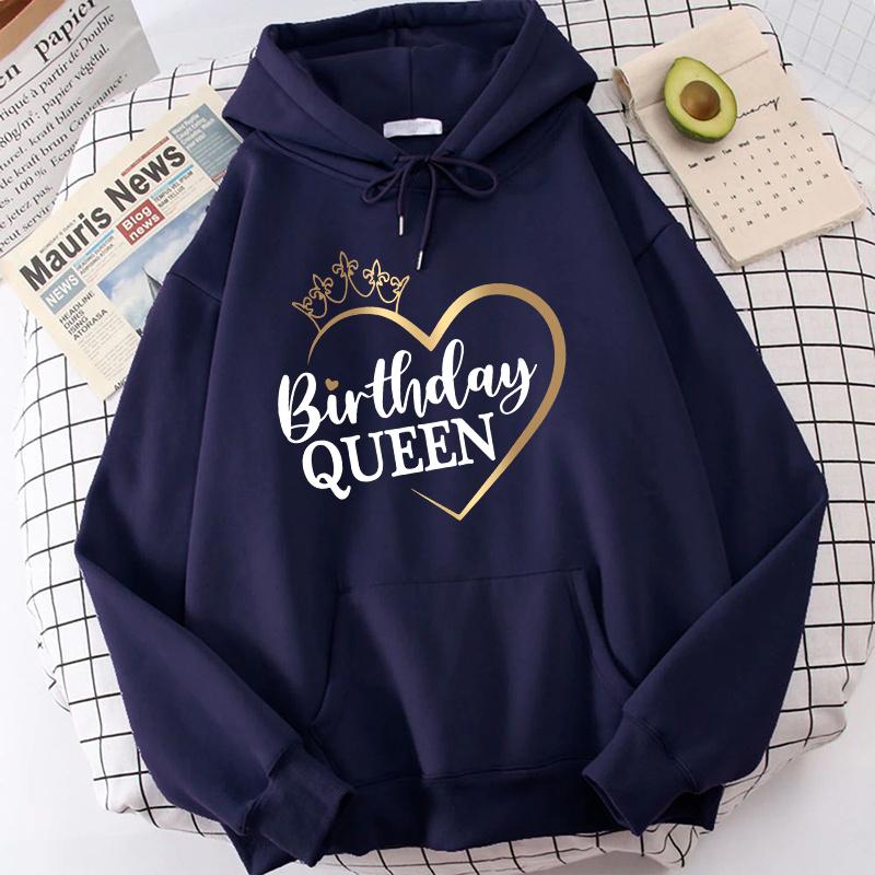 (Unisex-Hoodie)New Birthday Queen Print Hoodie Sweatshirts Unisex Damen Kapuzenpullover Unisex Langarm Hoodie Tops