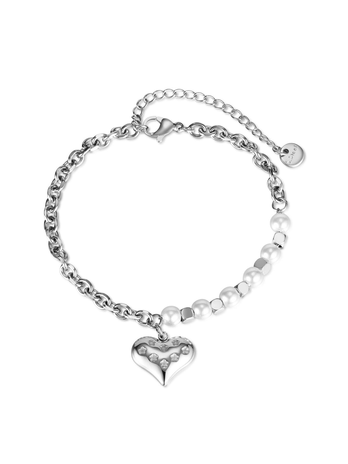 

1 шт. Изящный браслет из нержавеющей стали с цирконом, Модные браслеты с цирконом в форме сердца, Позолоченные 18 карат браслеты с подвеской в виде сердца, Женский цирконовый подарок