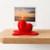 Melting Heart Photo Stand, 3D Printed Mini Desktop Picture Holder, Compact Card Display for Valentine's Day Anniversary Gift, Romantic Office Decor
