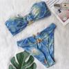 Sexy Bikini Solid Color Strapless High Waist Swimwear Women's Swimwear