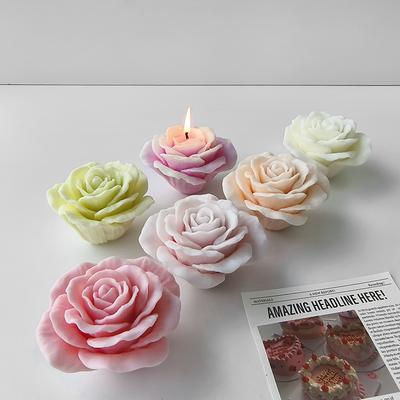 DIY Rose Blume Aroma Kerze Silikonform Handgemacht Gips Epoxidharz Ornamente Form Blumen Kerzenherstellung Zubehör