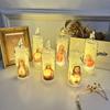 Jesus Catholic Christian Religious Ceremony Virgin Electronic Flameless LED Devotional Prayer Candles Light Religious Decoration