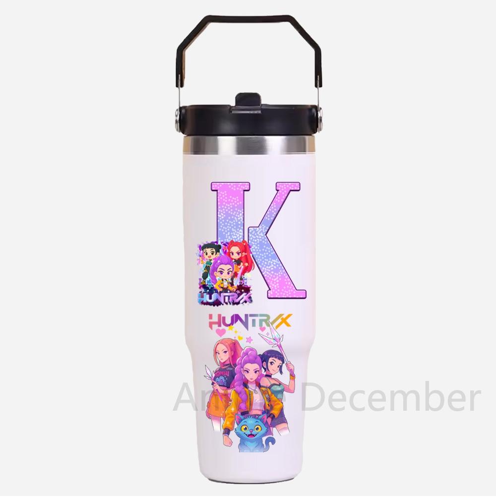 30Oz Anime K-Pop Stainless Steel Vacuum Cup Hot Cold 6-12 Hours Retention Eco Friendly Bpa Free Largeautomotive Holder Flask Kid Gift