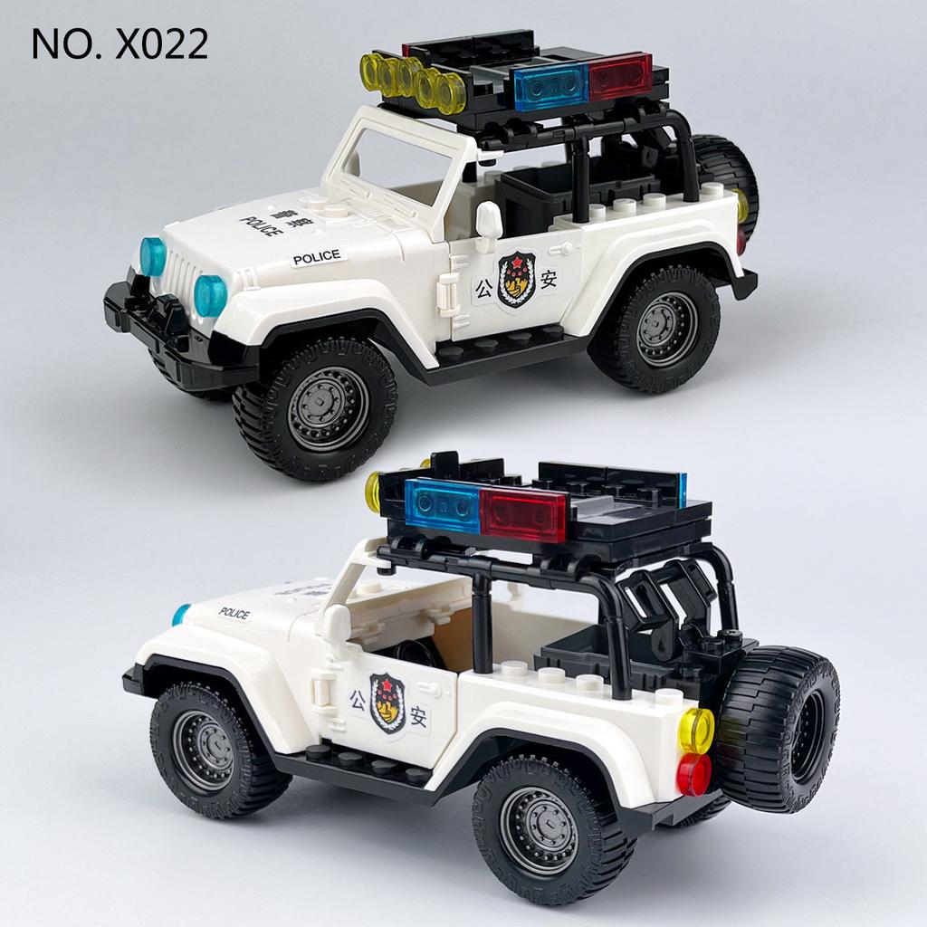 Stadt serie von Chinesischen öffentlichen sicherheit polizei streifenwagen bausteine montieren kinder bausteine spielzeug