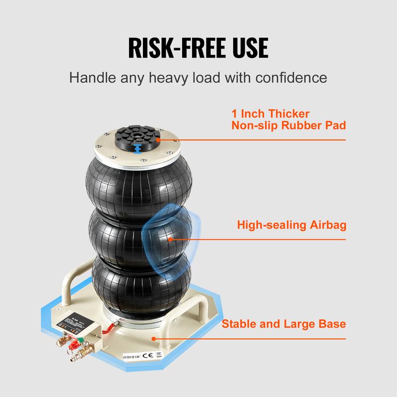 SucceBuy Cric Pneumatic 3 Tone cu Pungă Dublă Cric Pneumatic Cric cu Pungă Ridicare Rapidă 3-5s Cric Pneumatic pentru Mașini cu Mâner Scurt