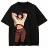 Hena Hachimiya Haruz Durable Denim Tshirt with Naruto Anime Pattern Printed Cotton Streetwear for Parents and Children
