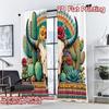 2D FLAT PRINTING 2pcs Curtains (Without Rod) Southwest Bull Skull Popular Pattern Curtains Machine Washable Fabric Curtains