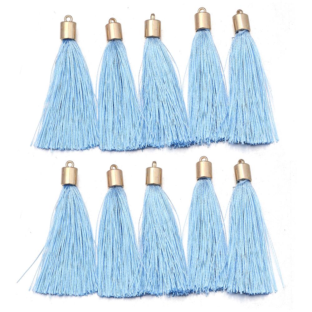 20pcs/lot Colorful Silk Tassels Metal Caps Tassel Charms Pendant For DIY Jewelry Making Handmade Earrings Pendant Accessories