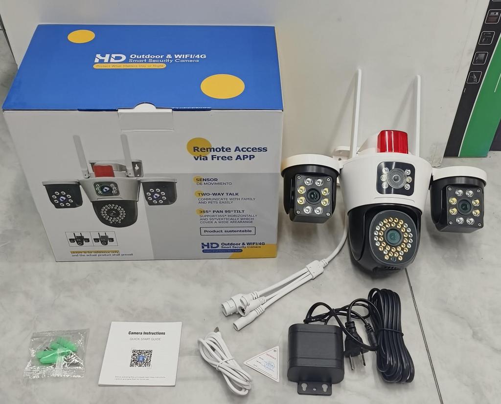 Tri-lens Wireless Night Vision Panoramic Outdoor HD Surveillance Camera